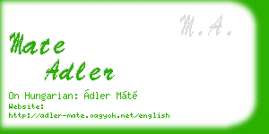 mate adler business card