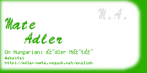 mate adler business card